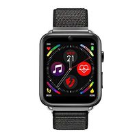 LEMFO LEM10 Smart Watch Support SIM Card & 2MP Camera with 700mAh Ploymer Li-Battery, Built-in GPS & WiFi and 3GB RAM 32GB ROM for Men and Women Silver Body (Black Nylon)