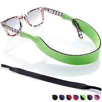 Sunglass Glasses Strap - 2 Pack Sport Eyewear Retainer - Anti Slip Fast Drying - Fits All (Green + Black)