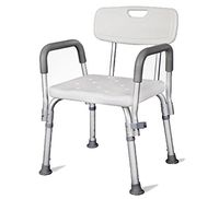 NYDZDM Shower Chair Bathroom Stool Bath Bench for Disabled Elderly with Armrests and Back Non-Slip Heigt Adjustable