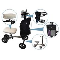 Blue Jay An Elite Healthcare Brand Well Dressed Knee Scooter with Accessories - 31.75 in. x 16.125 in. x 30 in. | Support with Comfort Knee Pad, Carry Bag, Beverage Holder | Mobility Aid