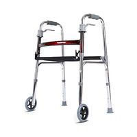 Lightweight Rollator Walker-Wide Seat(Chair) 2 Solid Wheels Height Adjustable-Medical Rolling Mobility Rollator for Senior/Elderly/Disabled-Drive Transport Walker,Walking Aid/Frame
