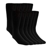 Comfort Finds Diabetic SwellSox - Breathable Cotton Socks - Loose Fitting Comfortable Sock – Non Binding Top Design – Improve Foot Circulation (Black, 6 Pair)