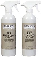 Begley's Best Natural Pet Stain and Odor Remover - 24 Ounce - Environmentally Responsible Plant-Based Formula, Cleans Tile, Wood, Carpet, and Upholstery - 2 Pack