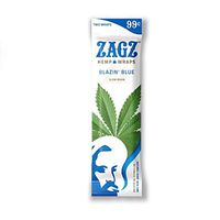 6 Packs (12 Total Wraps) Zagz Flavored Hemp Wraps, Blazin’ Blue Flavor + Beamer Smoke Sticker