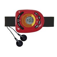 Jensen SAB-55RD Red Limited Edition Sport Armband LCD Display Digital AM/FM Stereo Radio DBBS & Digital Clock Function Built-in Belt Clip & Earbuds included