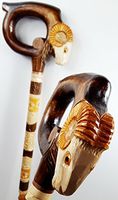 33 inch RAM ROUND Cane Walking Stick Wooden Handmade Men's Accessories