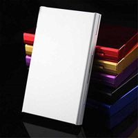 Women Hard Metal 100s Cigarette Case Box Aluminum Slim Cigaret Holder Protective Cover for 20 100s Cigarettes, Silver