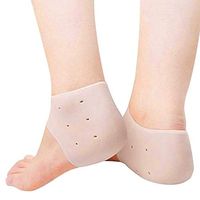Gel Heel Protectors, Plantar Fasciitis Treatment, Heel spur Relief, Heel Foot Pain, Cracked Heel Treatment, Silicone Heel Cushion with Breathable Design, 1 Pair (Clear, Breathable)