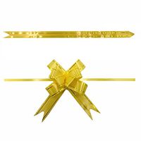 EORTA 100 Pieces Gift Pull Bows Present/Flower/Basket Wrapping Decoration Glittering Bowknot with Ribbons Strings for Crafts Christmas Valentine's Day Festival Wedding Birthday Party, Yellow