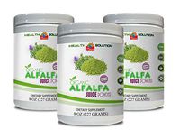 Cholesterol Pills Natural high - Organic Alfalfa Juice Powder - superfood Powder Weight Loss - 3 Cans 24 OZ (150 Servings)