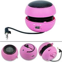 Wired Portable Loud Speaker Pink Multimedia Audio System w Built-in Battery Compatible with LG V40 ThinQ