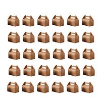 SUPVOX Treat Boxes Kraft Paper Candy Box Foldable Tote Goodies Favor Box Sweet Container for Wedding Birthday Home Shop Gift (Large Size) 30Pcs