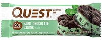 Quest Nutrition Protein Bar, Mint Chocolate Chunk, 20g Protein, 4g Net Carbs, 200 Cals, High Protein Bars, Low Carb Bars, Gluten Free, Soy Free, 2.1 oz Bar, 12 Count