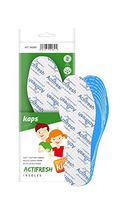 Cut To Fit Cut To Size Adjustable Soft Hygienic Kids Shoe Insoles With White & Blue Latex Foam Swiss Antibacterial Tehchnology by Sanitized | Excelent Air Circulation Kaps Actifresh Kids All Sizes
