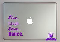 Overly Attached Decals Live Laugh Love Dance Typography Vinyl Decal Sized to Fit A 13" Laptop - Purple