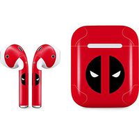 Skinit Decal Audio Skin for Apple AirPods with Lightning Charging Case - Officially Licensed Marvel/Disney Deadpool Logo Red Design