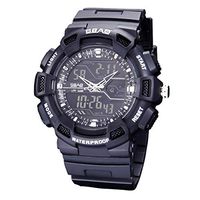Meidexian888 Men's Outdoor Sports Waterproof Calendar Alarm Clock Multi Function Electronic Watch (White)