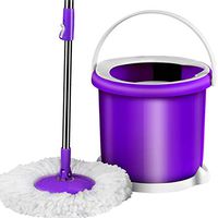 Spin Mop, Floor Cleaning Supplies, Stainless Steel Spinning Mop and Bucket with Wringer Home Cleaning Kit for Hardwood Floors and Tiles,with 2 Mop Pads