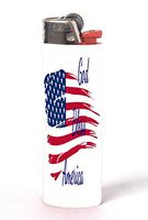 God Bless America Quote American Flag 2 Pack Vinyl Decal Wrap Skin Stickers by Trendy Accessories for Bic Lighters