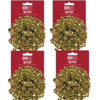 Gift Wrap Bows PaperCraft 4 Pack (Gold)
