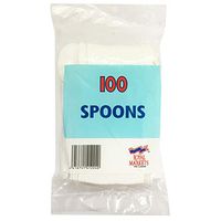 Royal Markets Disposable Plastic Spoons (Pack of 100) (Pack of 100) (White)