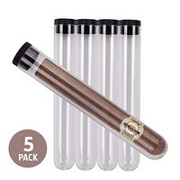 VeeBoost Cigar Tubes w/Pressure Fit Caps, Home Organizer, Personal Cigar Case, Travel Storage Containers | Clear, BPA-Free Acrylic | Reusable, Eco-Friendly (5)
