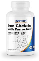 Nutricost Chelated Iron, As Ferrochel, 36mg, 240 Capsules