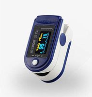 Blue Oximeter Fingertip Oximeter Blood Oxygen Saturation Monitor with Silicon Cover & Lanyard Suitable for Elderly Fitness oximeter Finger