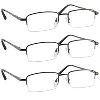 Reading Glasses Best 3 Pack Gunmetal for Men and Women Have a Stylish Look and Crystal Clear Vision When You Need It! Comfort Spring Arms & Dura-Tight Screws 100% Guarantee +2.50