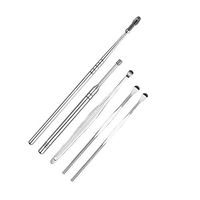 giveyoulucky 5Pcs Unisex Stainless Steel Spiral Ear Picks Spoon Wax Removal Cleaner with Box Clean and Easy to Use Silver