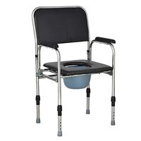 XWZJY 3 in 1 Bariatric Toilet Seat Bedside Commode Shower Chair Homecare Toilet Medical Use with with Padded Arms/Backrest Height Adjustable Multifunctional