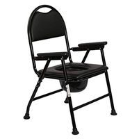 Black Commode Chair, Foldable Lightweight Toilet Bath Chairs Multifunctional Toilet Seats & Commodes for Pregnant Women Elderly Seniors
