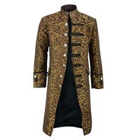 Men's Long Sleeve Tailcoat Jacket,Clearance!! Males Slim Fit Vintage Button Plus Size Steampunk Gothic Frock Uniform Outwear