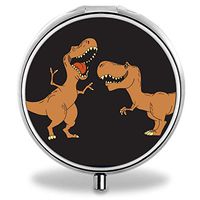 Custom Fashion Pill Box Medicine Tablet Holder Organizer Case for Pocket or Purse-Dinosaur Vector Hand