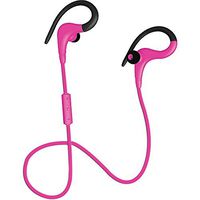 Coby Built-In Mic, Sweat Resistant, Tangle-Free Flat Cable Headphone, CEBT-400-PNK, Pink