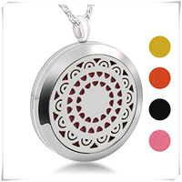 Cool jewelry Stainless Steel Hollowed Out Sun Fragrance Incense Pendant, Perfume Diffuser, Aromatherapy Essential Oil Necklace.