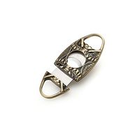 JIFENG Cigar Cutter - Antique Bronze Cobra Engraved - Duty Heavy Metal Cigar Guillotine - Double Self Sharpening Blade - Elegant Pouch and Gift Box Included - Cigar Scissor - Perfect for Outdoor Use