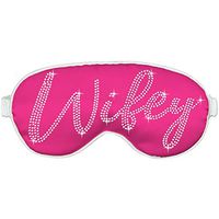 Bride Sleep Mask - Crystal Rhinestone Wifey Sleep Mask - Bridal Shower Gifts, Supplies Blackout Eye Mask - Hot Pink with White Piping