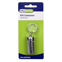 Ezy Dose Keychain Pill Box and Medicine, Vitamin Container | Safe for Money & Travel Items | Metal Canister | Large Compartments