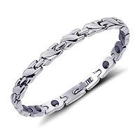 CAMORNY Titanium Steel Magnet Men and Women Bracelet Natural Effective Relief Pain Magnetic Therapy Health Bracelet Relaxation Muscle Enhancement Energy Bracelet Gift