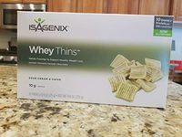 Isagenix Whey Thins 100 Calorie Packets (10 grams of Protein) (10 Packets) Sour Cream and Chive Flavor