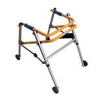 Autopeck Foldable Standard Walkers Child Wheeled Aluminum Alloy Walker Adjustable Height Lower Limb Rehabilitation Aids Training Stand Lightweight Pulley Walking Frames