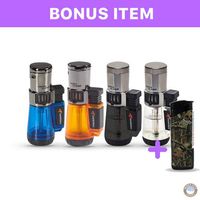 Firebird by Colibri Afterburner Triple Torch refillable Butane Lighter (4pack) & Bonus Lighter