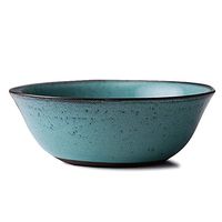 Home big wrist Bowl Vintage Green Ceramic Tableware Rice Bowl Soup Bowl Noodle Bowl Salad Bowl Dessert Fruit Bowl Dish Bowl Cereal Bowl Decorative hotel retro soup bowl