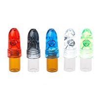 HOWWOH Small Acrylic Plastic Snuff Dispenser Bullet Rocket Snorter Glass Vial 53mm
