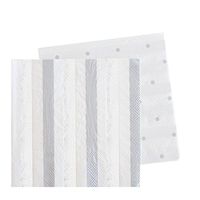 Illume Partyware Celebrate Happiness Silver Stripes & Dots Cocktail Napkin - Pack of 20
