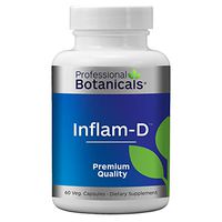 Professional Botanicals Inflam-D - Vegan Injury Recovery Supplement Supports The Body as Heals - 60 Vegetarian Capsules
