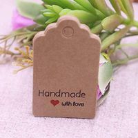 OBELLA BOUTIQUE Size:3x5cm paper cardboard white/kraft tags 100PCS /lot for gift box and DIY Gift Tags for wedding and love
