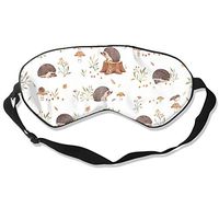 100% Silk Sleep Mask Eye Mask Hedgehog Pattern Soft Eyeshade Blindfold with Adjustable Strap for Sleeping Travel Work Naps Blocks Light