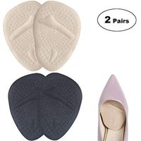 iBesun 2 Pairs Metatarsal Pads Ball of Foot Cushions Forefoot Shoe Insole for Women High Heels All Day Pain Relief (Black + Beige)